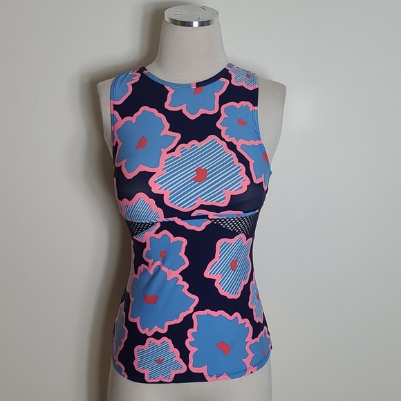 Blue Coordination Floral High-Neck Tankin… - Picture 4 of 10